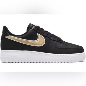 Nike Black and Gold Low-Top Sneakers